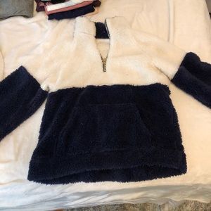 Fluffy two toned sweatshirt